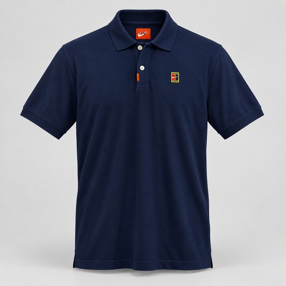 The Nike Polo Court Heritage Dri-Fit Slim Mens Large Obsidian Navy Blue Tennis